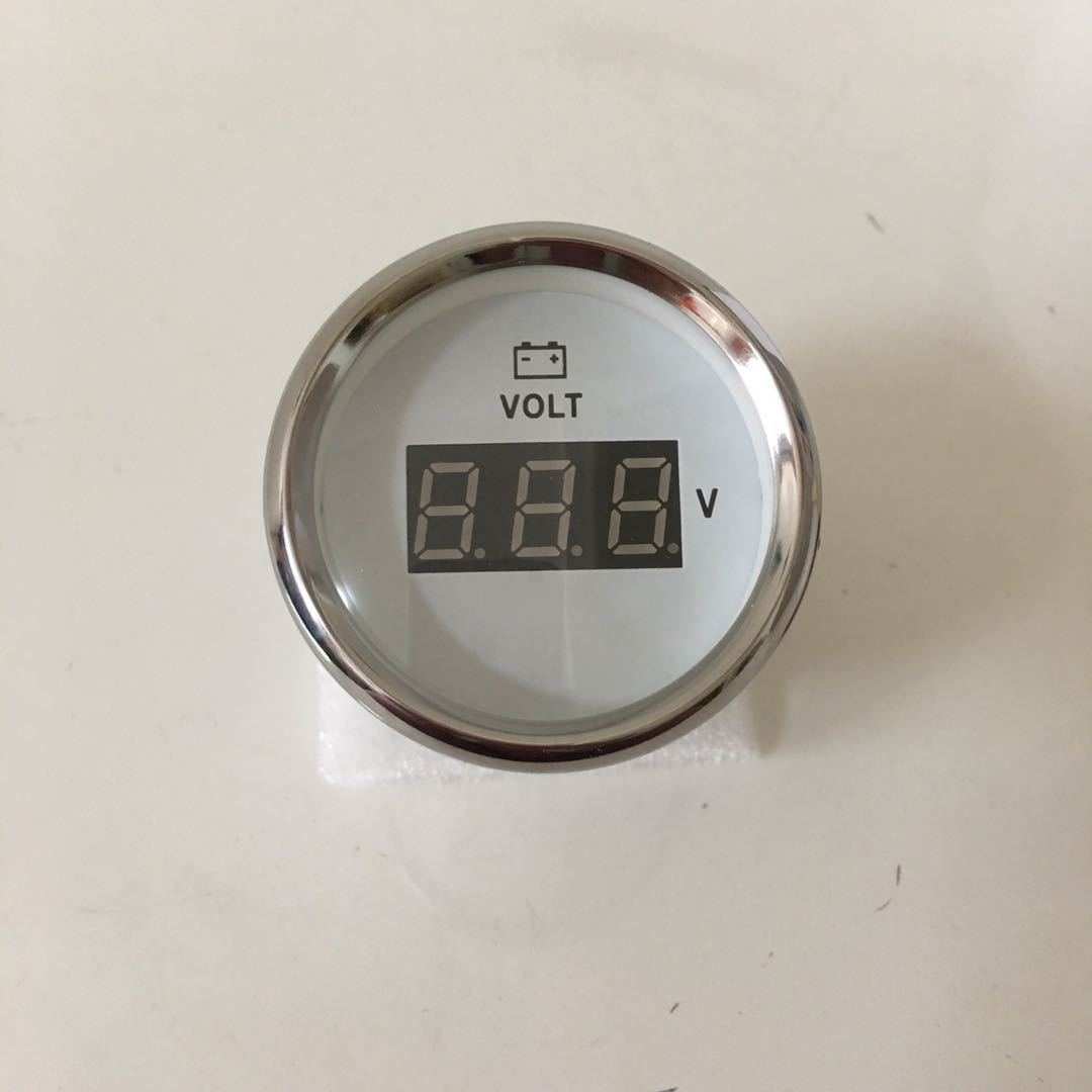 数字显示电压表头直流电12v24v货车轮船汽车用电压显示器 带灯