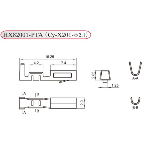 红星HXH连饶端子 Cy-X201-2.1 HX82001-PTA 一盘4000只
