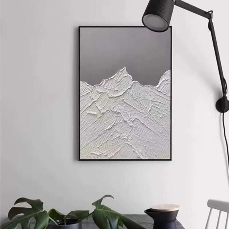 立体手绘油画现代抽象山景客厅玄关装饰画北欧简约肌理画过道尽头