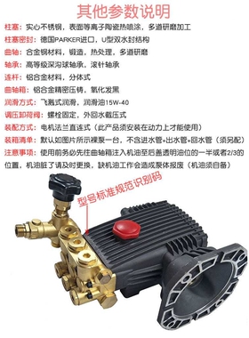 DBE 2218C型法兰直连式超高压清洗机泵头 洗车器全铜 124公斤30升