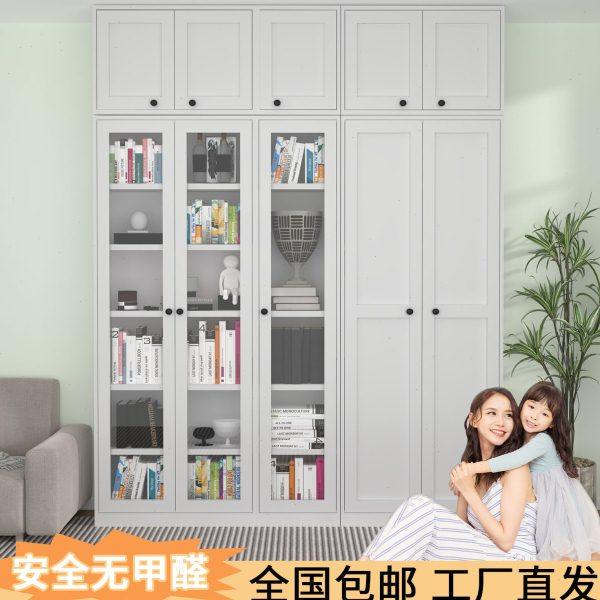 铁艺玻璃门书柜新款展示柜置物架组合现代简约书架收纳柜防尘书橱,住宅家具,儿童书柜,淘宝优惠券,粉丝福利购,淘宝优惠卷