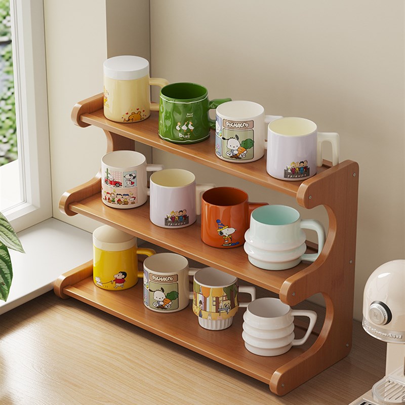 双层桌面b水杯架子茶杯咖啡杯置物架现代简约多层茶具收纳摆放架