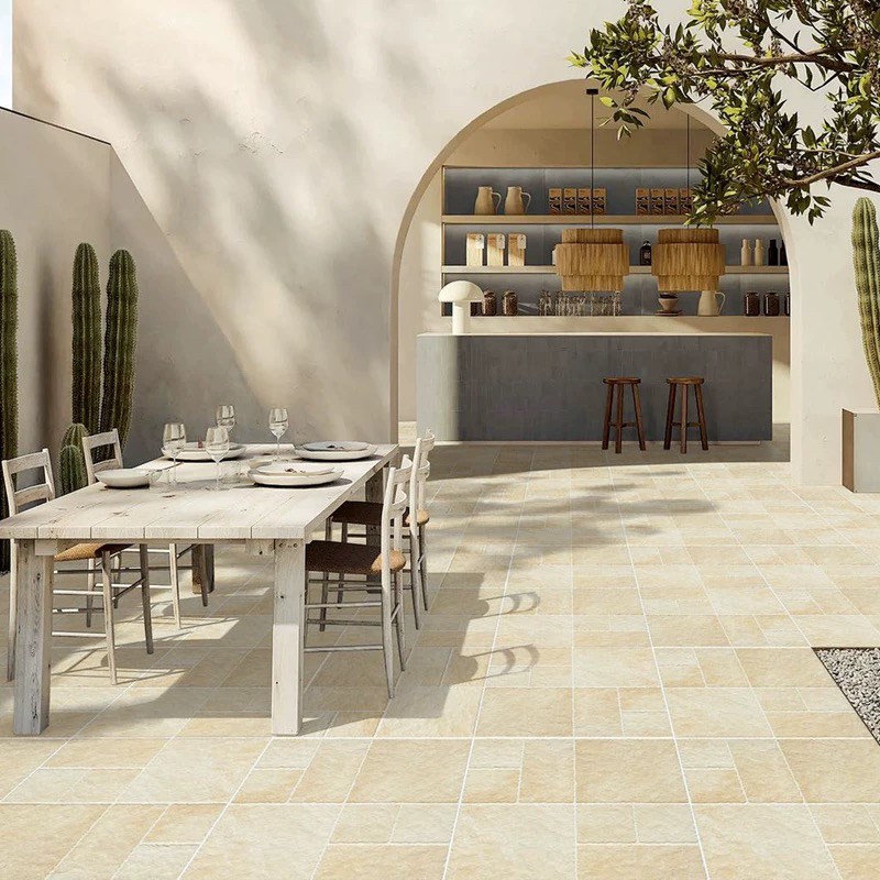 庭院600X6g00莱姆石防滑地砖户外花园阳台露台院子地砖防滑仿古砖