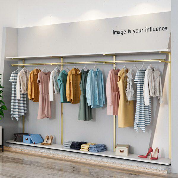 店简约时尚挂架女装店男装架侧陈列店挂衣杆服装店展示架童装铁艺