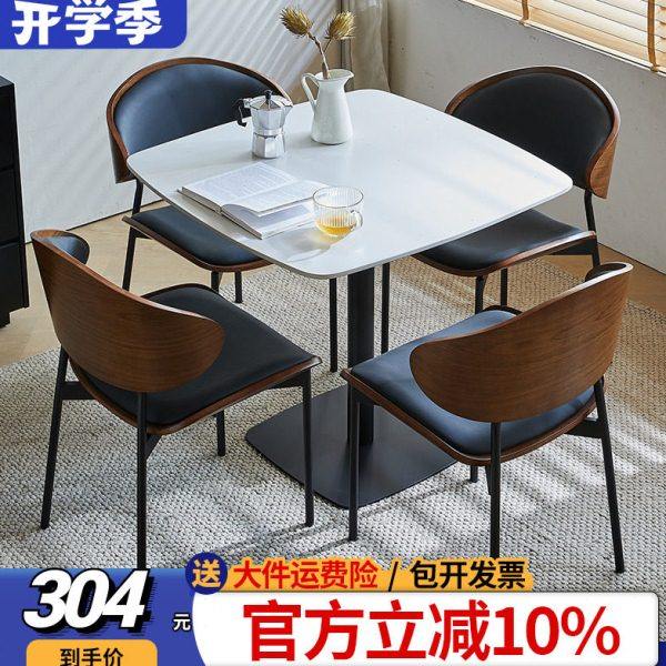 轻奢岩板洽谈桌椅组合休闲打牌会客小方桌家用餐桌阳台小圆桌椅子,住宅家具,岩板餐桌,淘宝优惠券,粉丝福利购,淘宝优惠卷