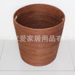 广州佳家爱天然藤编毛巾收纳桶越南秋藤脏衣篓大容量收纳篮复古筐