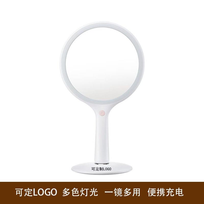 厂家现货手持摇摇化妆镜台式led带灯补光多用手拿便携梳妆镜
