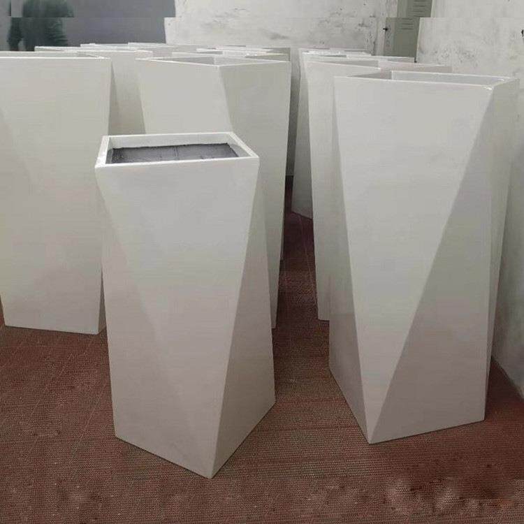 锥形多边玻璃钢花盆 树脂纤维厂家销售外贸大号种植盆 落地式组合
