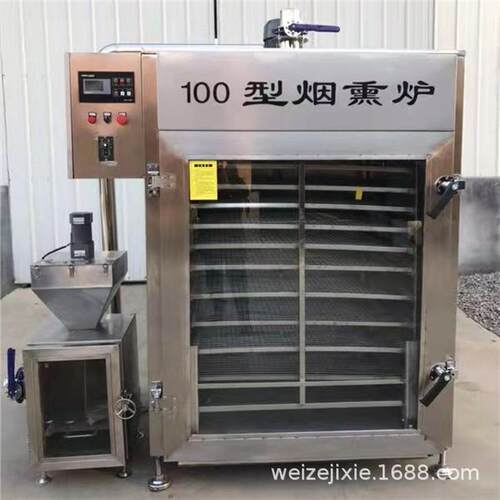 大型外置发烟烤鸭烟熏炉 哈红肠蒸煮烟熏设备 加工熏鸡炉子厂家
