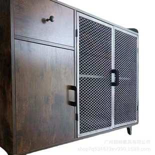 跨境餐边桌板式厨房置物架 客厅展示柜 带红酒杯架MDF+三胺贴面