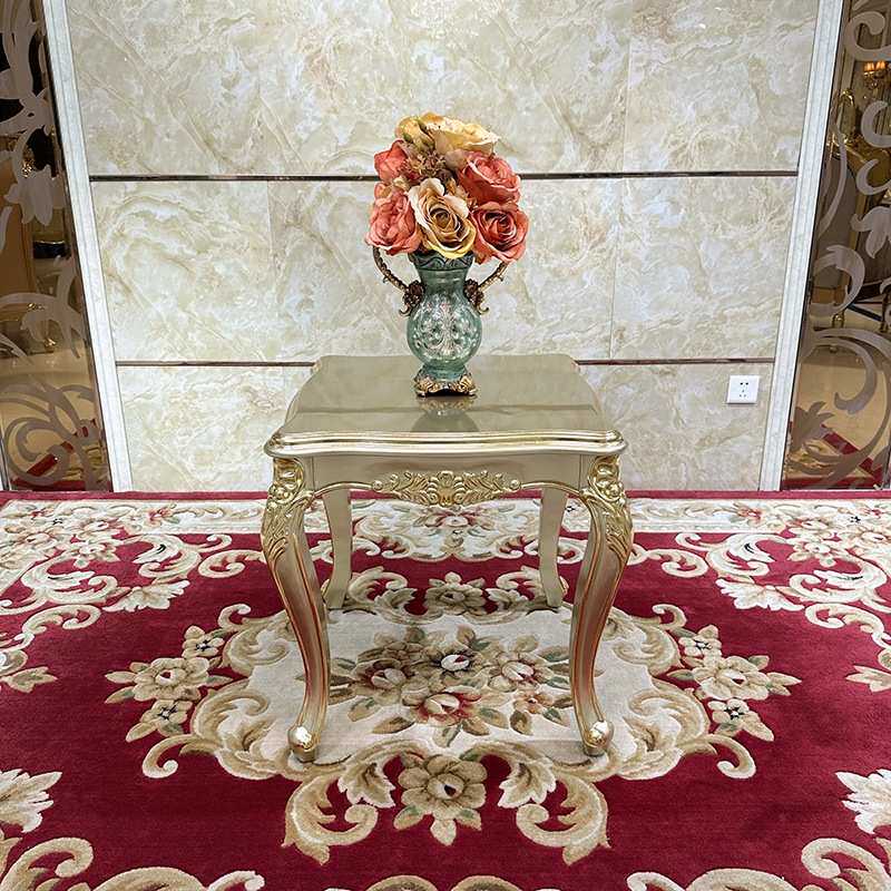 锐森贵族 法式实木小茶几 欧式客厅沙发边几实木雕花小茶几