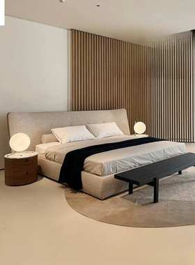 意式极简现代简约卧室大空间高靠背设计师简约布艺RAVER宽屏床