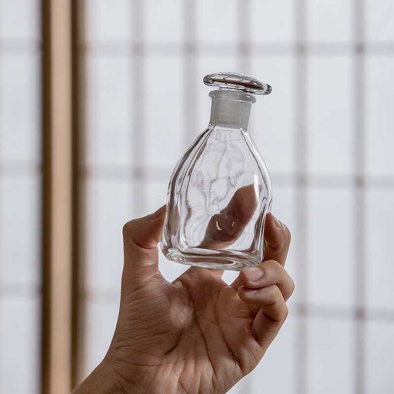 日本进口水野硝子回流设计玻璃酱油瓶日式手作简约防漏调味油瓶子