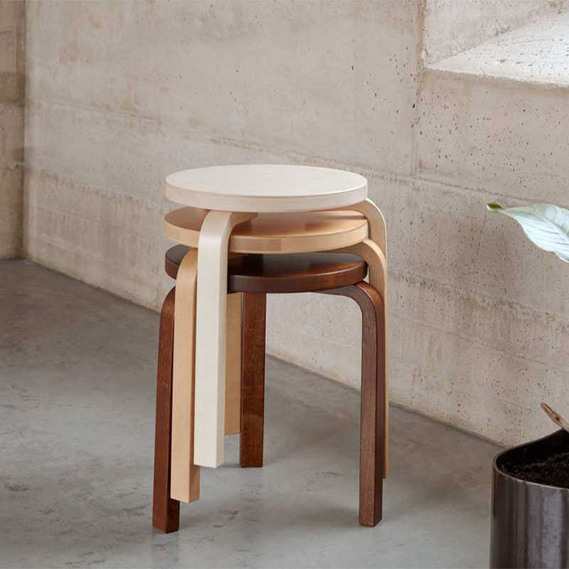 Artek Stool 60 凳子 单椅椅子 北欧经典设计阿尔瓦阿尔托纯白T&
