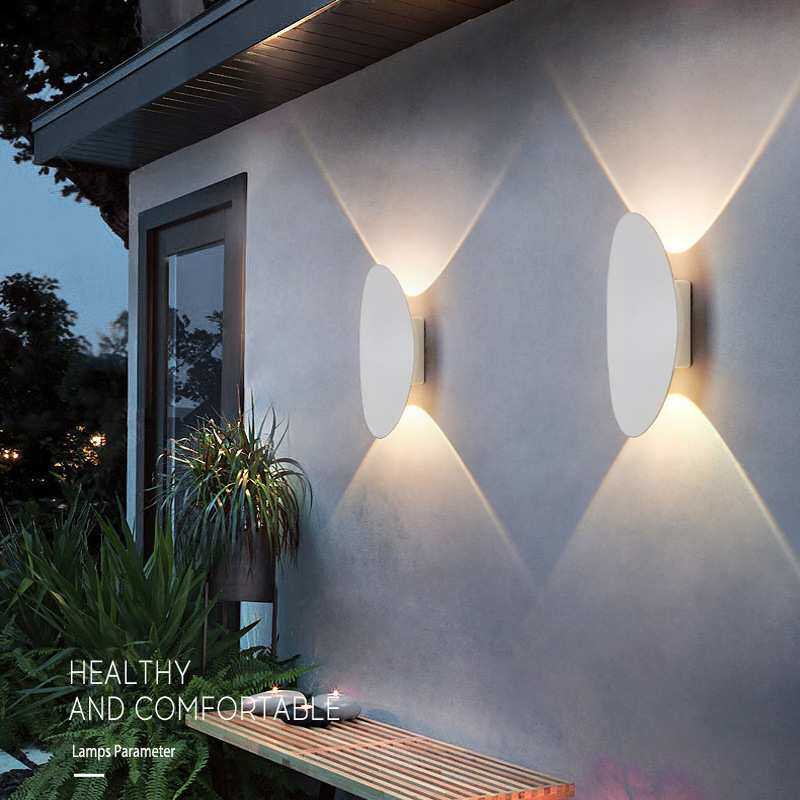 led壁灯户外防水庭院别墅过道花园简约创意卧室床头上下照墙壁灯