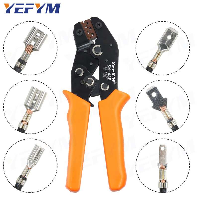 2.8/4.8/6.3端子插簧插片接插件线连接器压线钳夹线钳套装SN-48B