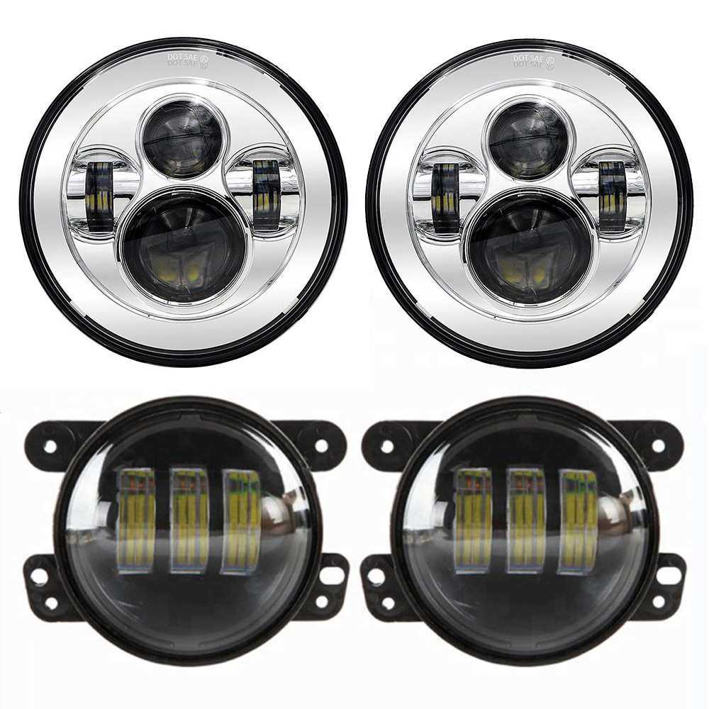 适用吉普牧马人套装前照灯 7寸大灯+4寸雾灯 吉普led改装车灯,玩具/童车/益智/积木/模型,其它,淘宝优惠券,粉丝福利购,淘宝优惠卷