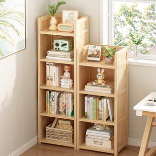书架置物架落地简易家用多层储物柜窄缝小书柜靠墙边收纳客厅柜子