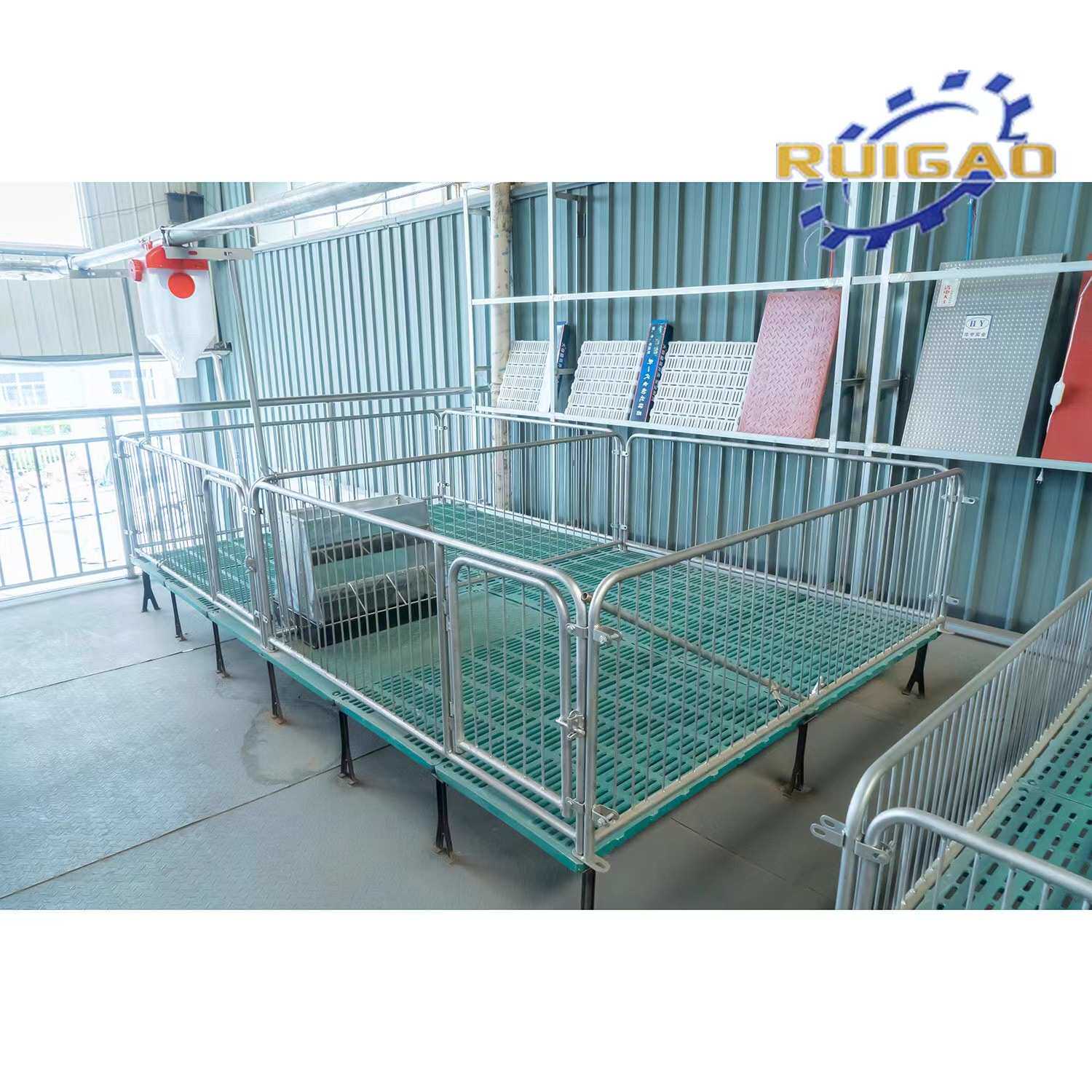 厂家供应 小猪保育床 仔猪保育床母猪产床双体两栏带食槽 2.1*