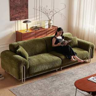 法式复古吟风沙发雪尼尔防水防污新款小户型客厅家用直排布艺沙发