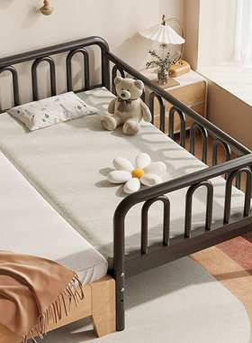 铁艺儿童床拼接床婴儿床带护栏宝宝小床男孩钢架单人床加宽大床MC