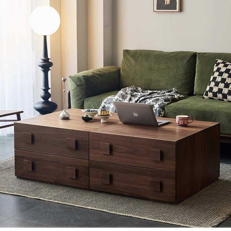 北美黑胡桃木中古风实木卡门柜客厅落地电视柜斗柜卧室床头柜边柜