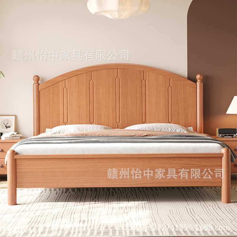 中古风实木床儿童床小户型1.2米原木双人1.8米侧开高箱储物箱体床