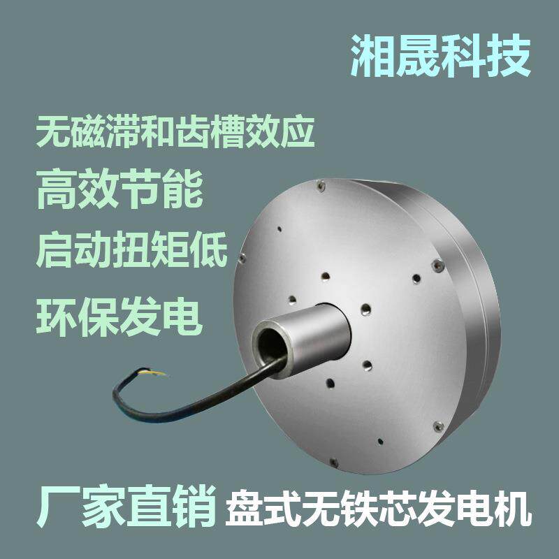 外转子盘式无铁芯发电机 率发 电风力发电机低速 永磁 低阻