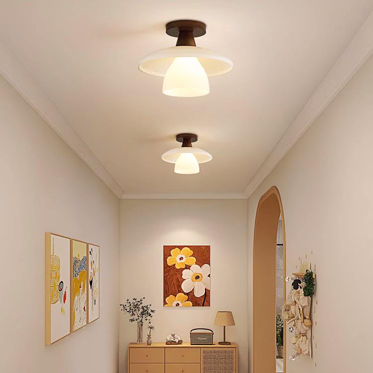 实木过道灯吸顶灯北欧简约入户玄关灯创意复古led灯极简阳台灯具