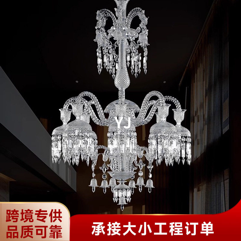 批发透明水晶吊灯法式金色蜡烛灯适合婚庆客厅酒店宴会厅主题餐厅
