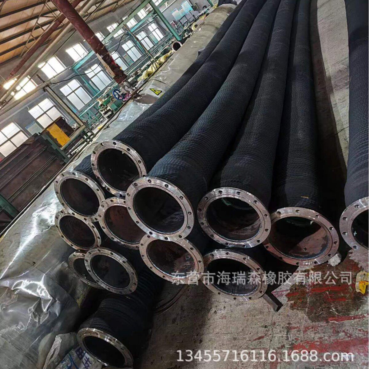 法兰橡胶钢丝管大口径耐磨输送泥沙混凝土连接方便高强度钢丝管