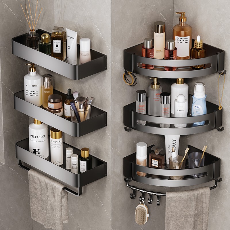 浴室三角架卫生间墙上置物架厕所洗手间免打N孔洗漱台收纳墙角厨