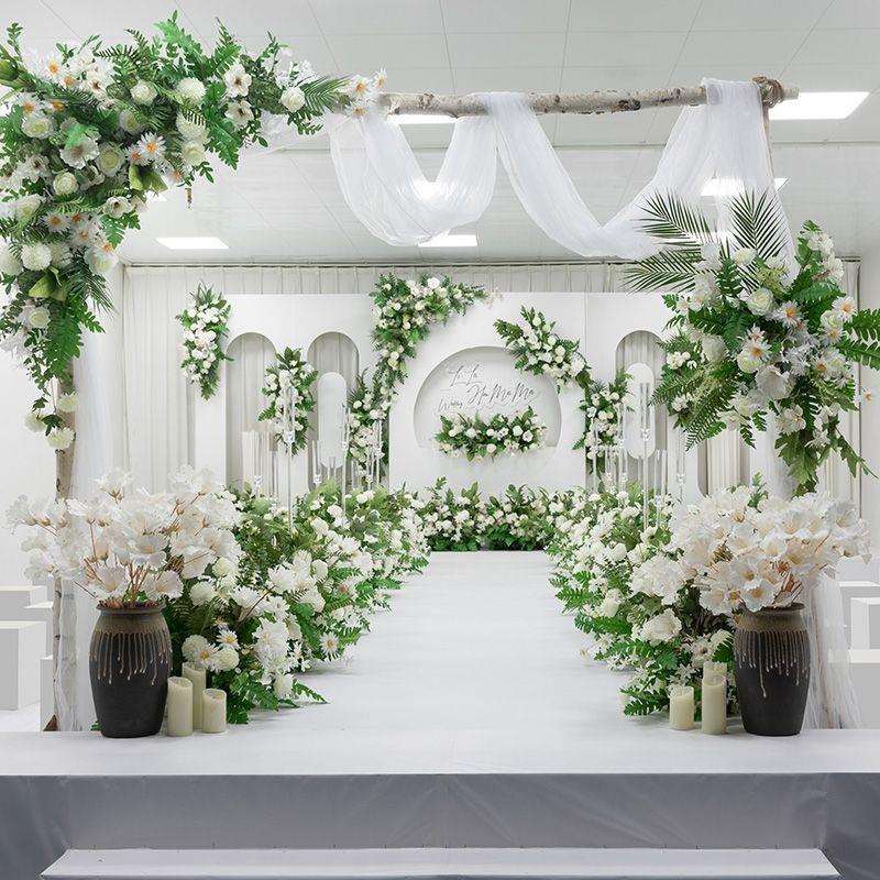 韩式森系婚礼仿真花婚庆背景装饰路引花排花挂花户外草坪道具花艺