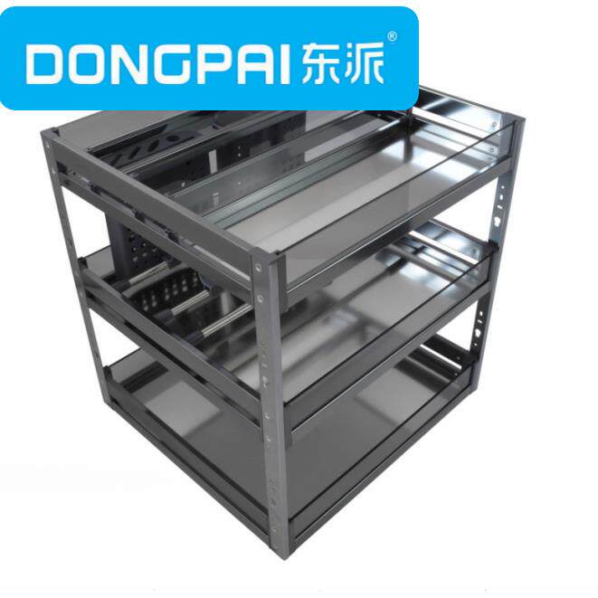 东派全钢拉篮不锈钢拉篮蓝宝石450柜直瓶调味拉篮450柜带油瓶调味