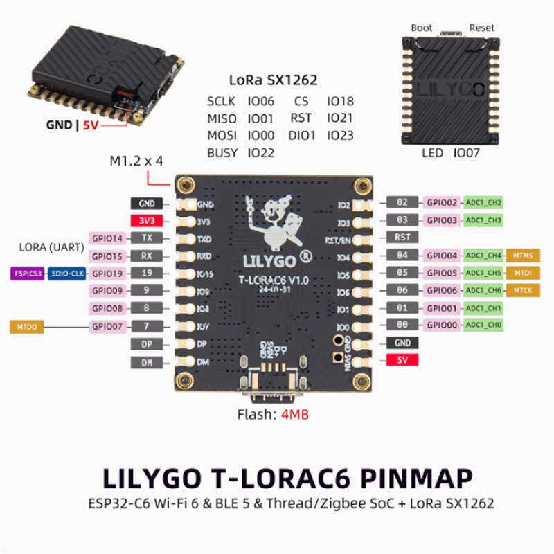 T-LORAC6 ESP32-C6 Zigbee LoRa SX1262 Wi-Fi6&BLE 5 岽恒