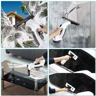 大功率白色无绳可充电自动便携式玻璃清洁器擦窗器带2200mA电池