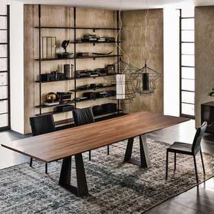 现代简约长条工作台办公室原木大板长桌2米创意复古实木会议桌