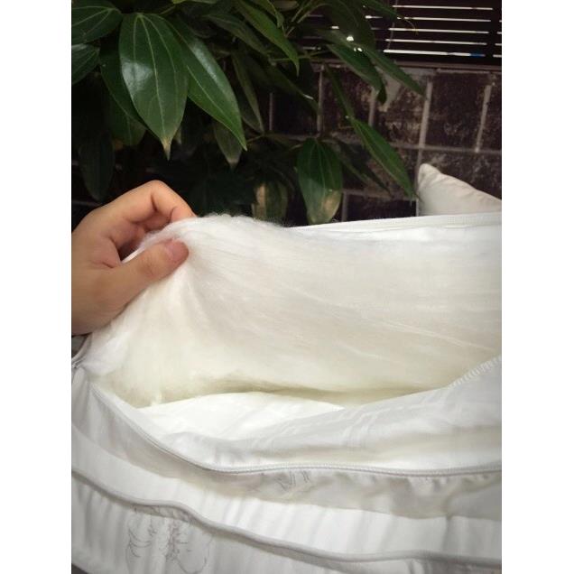 实体店双宫桑蚕丝双层枕设计芯透气全棉80贡缎面料枕头蚕丝枕