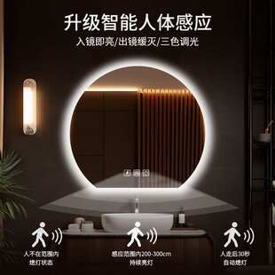 半圆浴室智能镜异形梳妆台卧室壁挂化妆镜子卫生间led带灯镜防雾