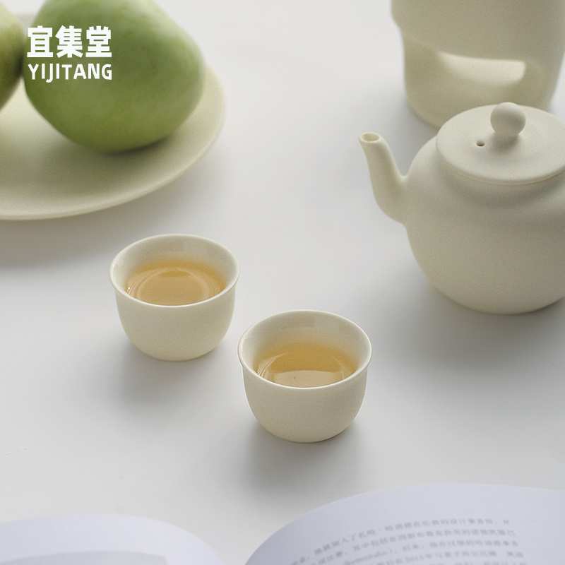 INS奶油功夫小茶杯陶瓷哑光咖啡杯茶具日式单只30ml