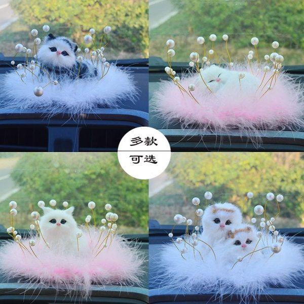 汽车毛毛垫摆件可爱公仔模型女生中控车载用品装饰创意羽毛防滑垫,汽车用品/电子/清洗/改装,摆件,淘宝优惠券,粉丝福利购,淘宝优惠卷