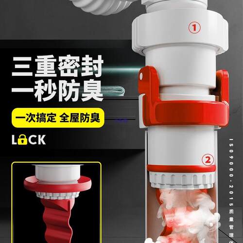 下水管防返臭水槽排水管三通下水防臭密封塞厨房下水道三头通