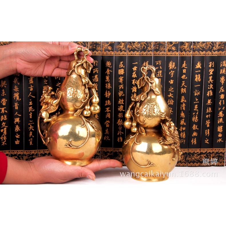 铜葫芦摆件铜器铜貔貅金蟾葫芦一对家居办公室装饰品工艺品