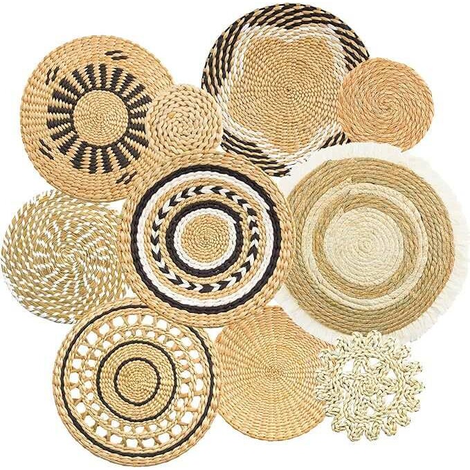 草编挂饰竹编壁饰手工编织墙饰墙面挂饰墙壁装饰波西米亚风民俗软