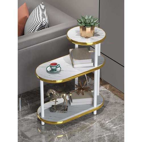 小茶几客厅家用北欧岩板沙发边柜边几简易实木置物架子方几小圆桌