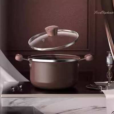 火象（Fire elephants）四叶草汤锅 HXG-TG324 咖啡色 精铁20CM