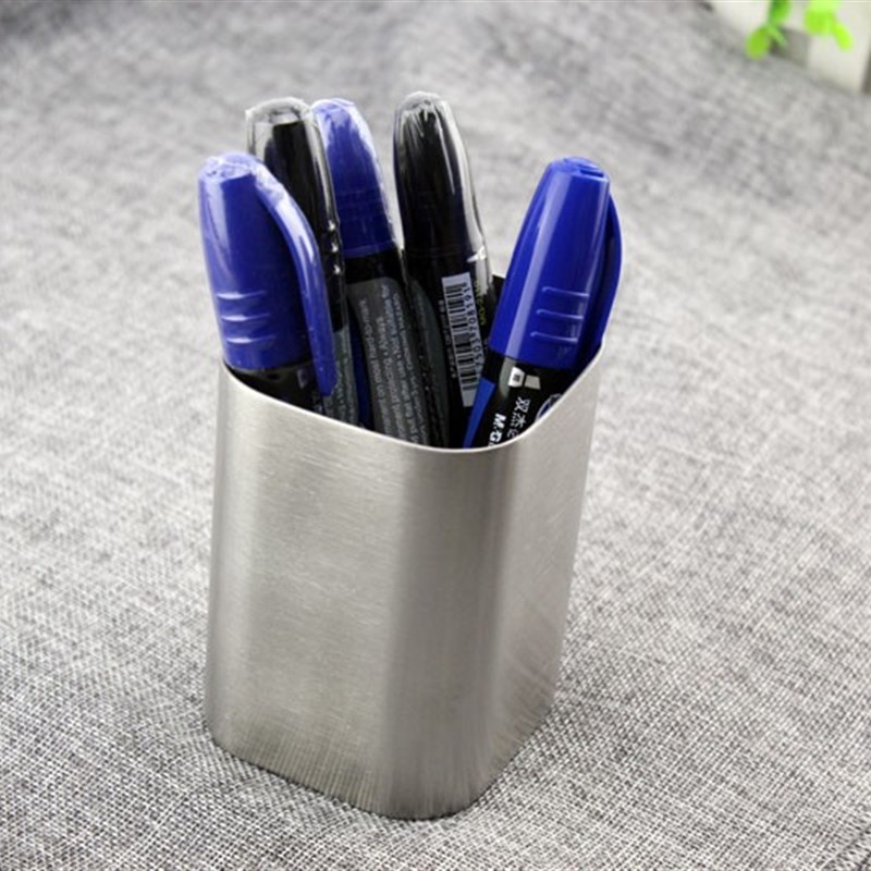 304简约多功能桌上不锈钢笔筒 化妆毛刷筒 收纳筒O 加厚1.2mm 磨