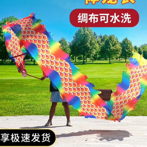 一体龙衣舞龙彩带健身龙新款舞龙道具手舞龙彩带广场健身舞龙彩带