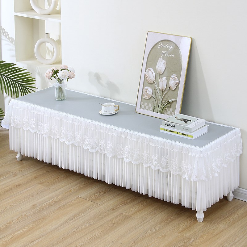 电视柜套盖布奶油风长条防尘罩防水防H油家用全包高级感新款长方