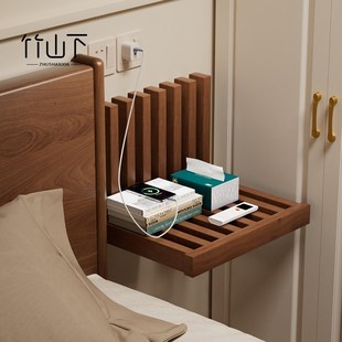 可折叠床头柜f替代品神器家用卧室小户型床边隐形悬浮实木置物架